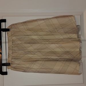 Sparkly Gold Tulle Skirt Geometric Pattern Size 8